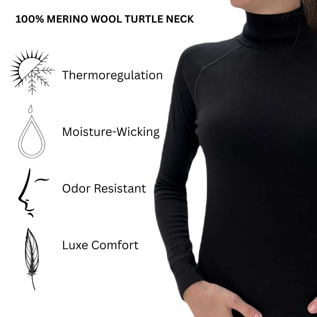 100% Merino Wool Women's long-sleeved Base layer