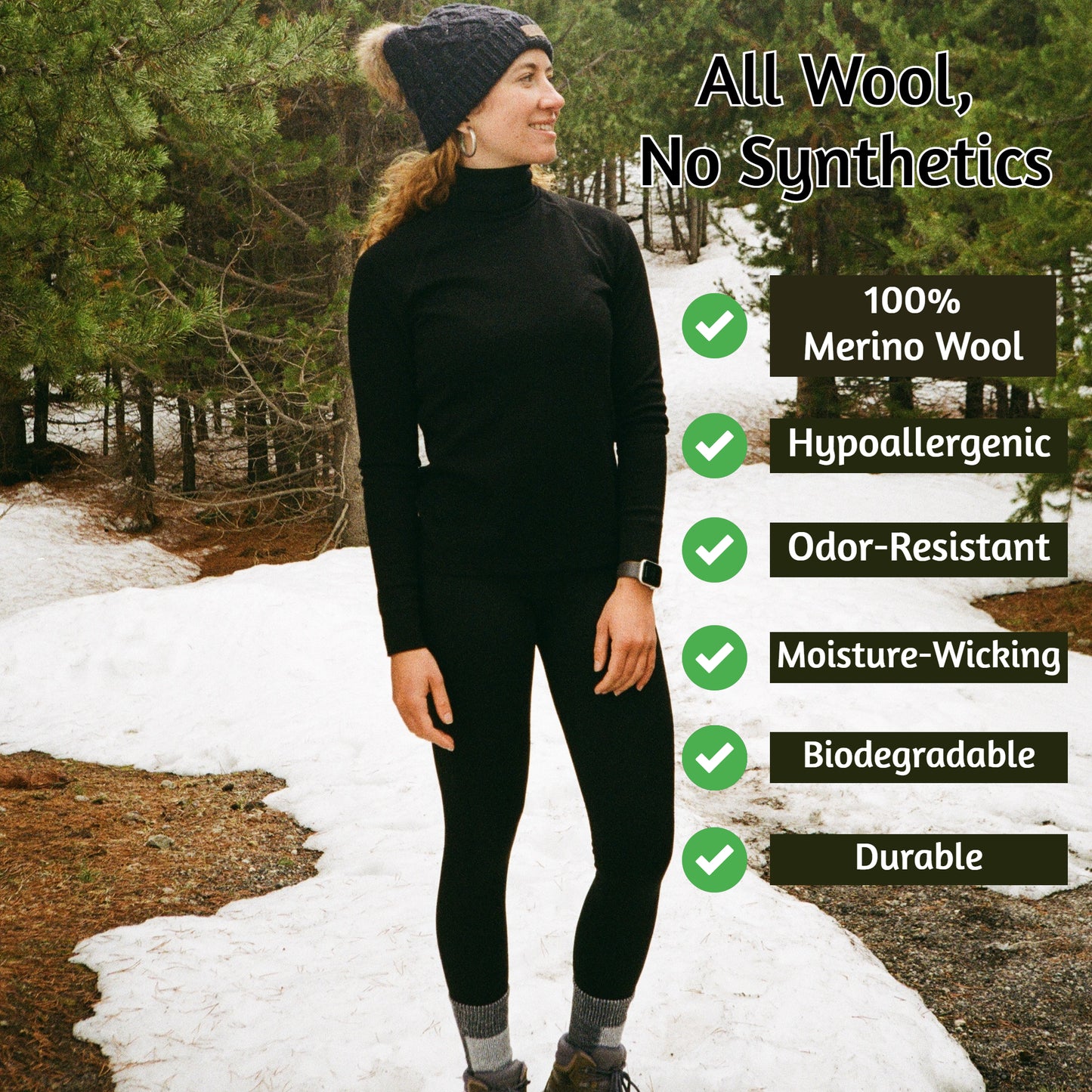 100% Merino Wool Women's Leggings