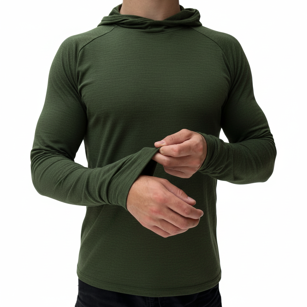 100% Merino Wool Sun-Shirt Hoodie