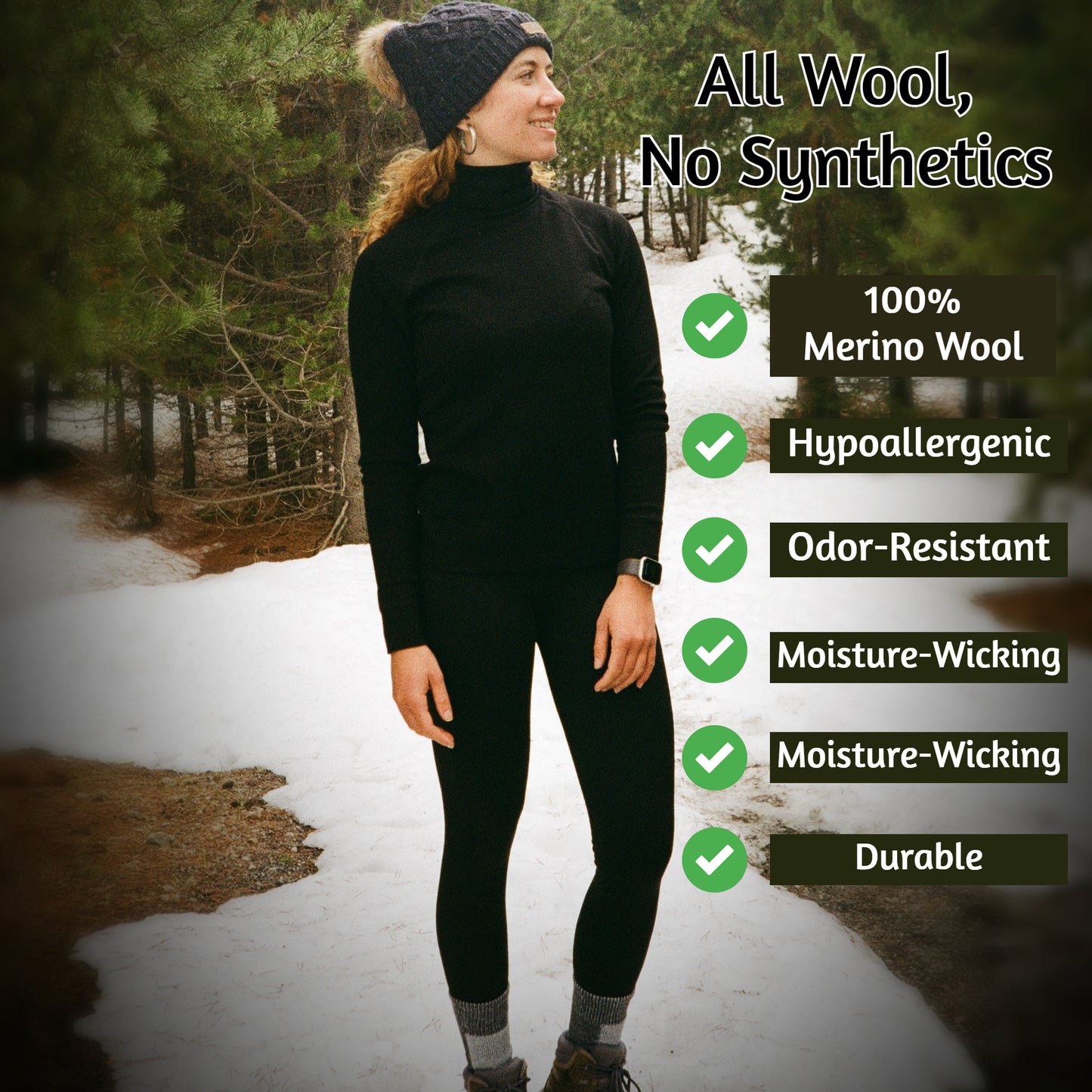 100% Merino Wool Women's Leggings