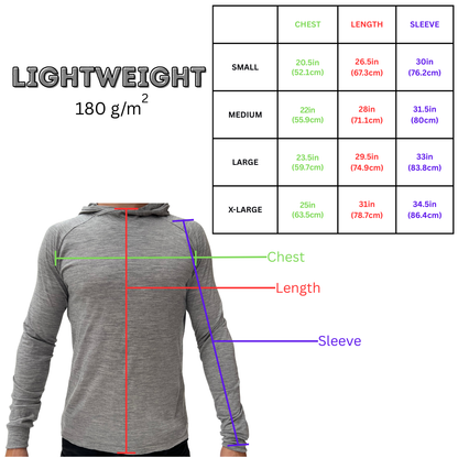 100% Merino Wool Sun-Shirt Hoodie