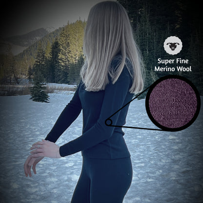 100% Merino Wool Women's long-sleeved Base layer